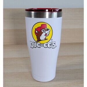 Buc-ees White 20oz Insulated Stainless Steel Tumbler Yukon Outfitters Lip Cup